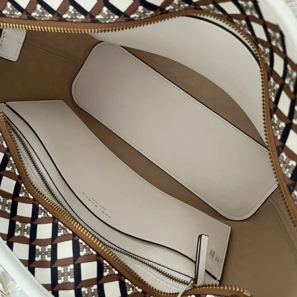 New Tory Burch Women's Geo Logo Mini Top Zip Tote